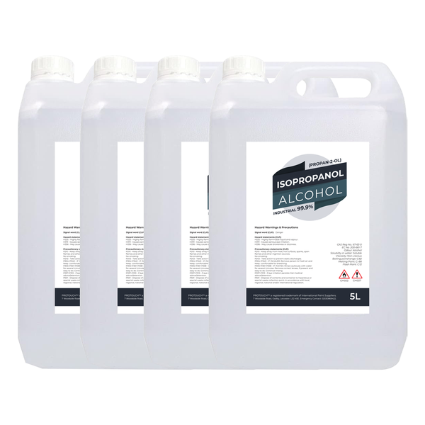 4x Isopropyl Alcohol IPA 99.99% 5L Cleaning  Disinfecting  Industrial Use Isopropanol