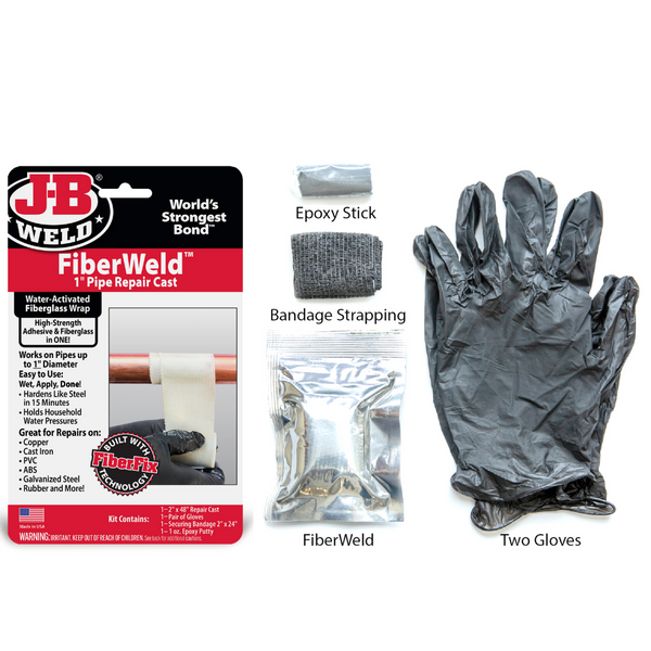J-B Weld Pipe Repair Cast - 1" x 48" Versatile and Reliable Pipe Repair Solution Kit