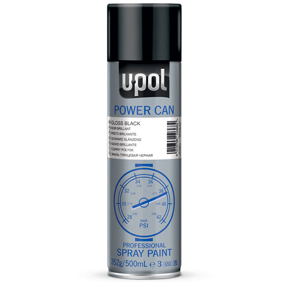 U-Pol Power Lata Aerosol Negro Brillo 500ML