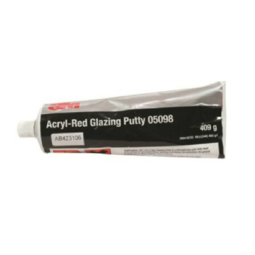 Tube de bouchon de remplissage de corps de mastic de vitrage acrylique rouge 3M 05098 409g