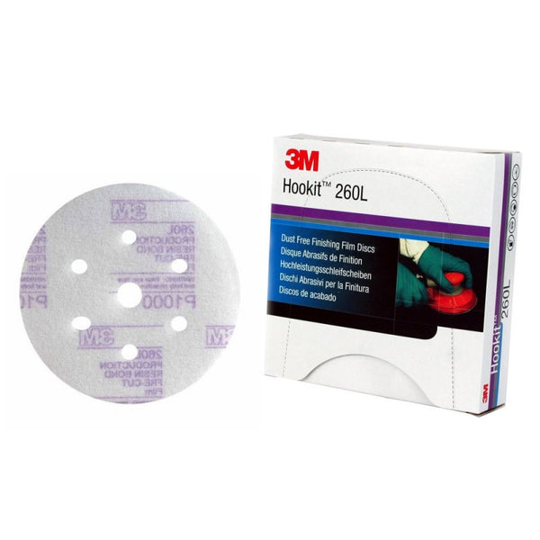 3M Hookit 260L Finishing Film Abrasive Discs P1000 50 Pack