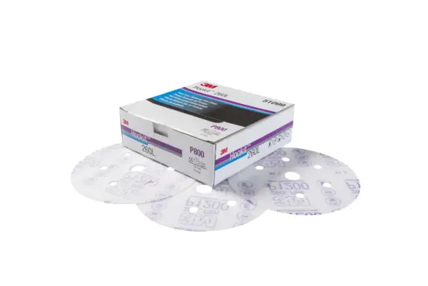3M Hookit 260L Película de acabado Discos abrasivos P800 Paquete de 50