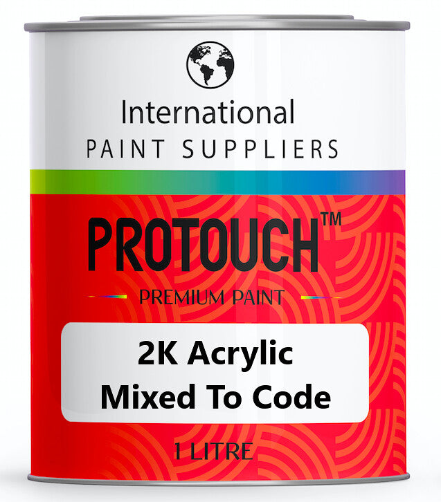 A can of Audi Pearl White Code L87 2K Direct Gloss Paint with the label PROTOUCH 2K Acrylic Mixed To Code, 1L size.
