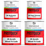 Vauxhall 607 Grey 2K Acrylic Gloss Paint, Activator & Thinner