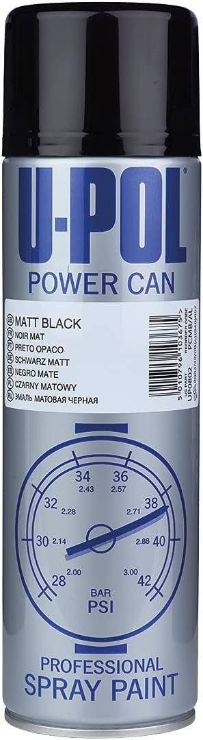 U-Pol Power Can Matt Black Aerosol 500ML
