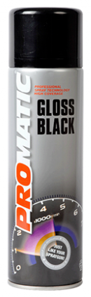 Aerosol de pintura en aerosol negro brillante Promatic 500ML