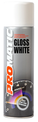Promatic Gloss White Spray Paint Aerosol 500ML