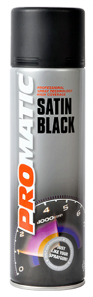 Promatic Satin Black Spray Paint Aerosol 500ML