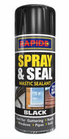 Rapide Spray and Seal Mastic Sealant Black 300ML For Gutter Roof Window Pipes
