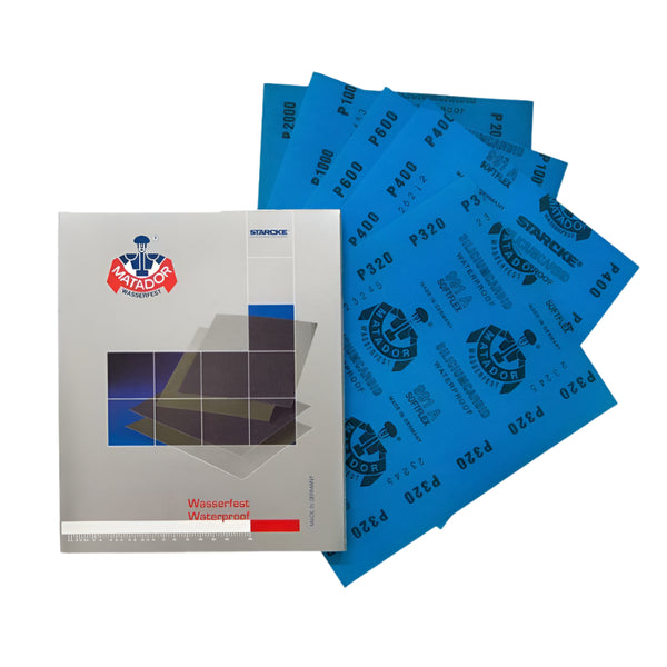 Primer Preparation Wet and Dry Sandpaper Sheets Kit - 6 Sheets